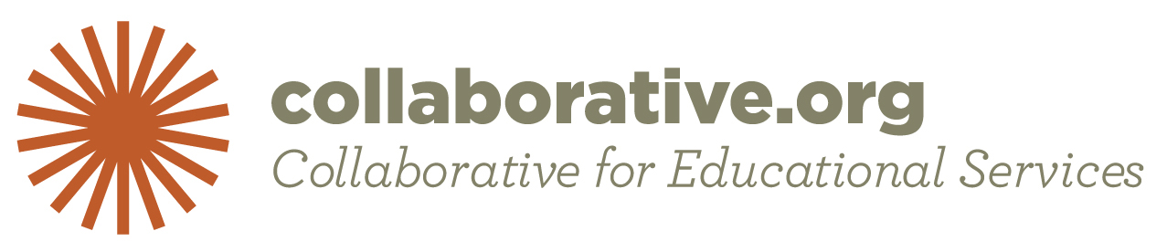 Logo of the Collaborative for Educational Services features a sun-like wheel.